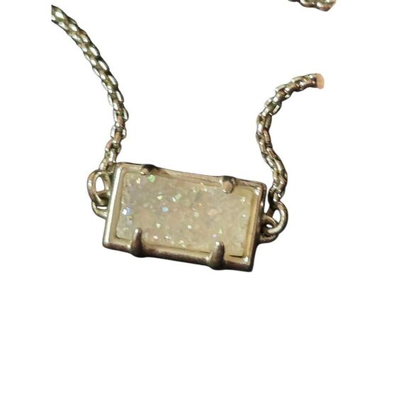 Kendra Scott Elaina Silver Adjustable Chain Bracelet in Iridescent Drusy - Picture 2 of 4